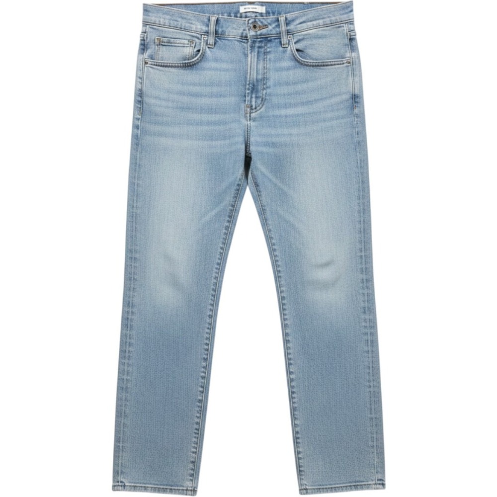 Faherty Brand Jeans Mens 32x32 Light Wash Blue Denim Straight Leg Organic Cotton